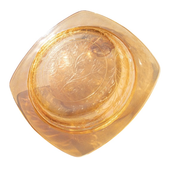 Jeanette Floragold Louisa Butter Dish Depression Glass Iridescent Dish w/ Lid - Picture 4 of 9